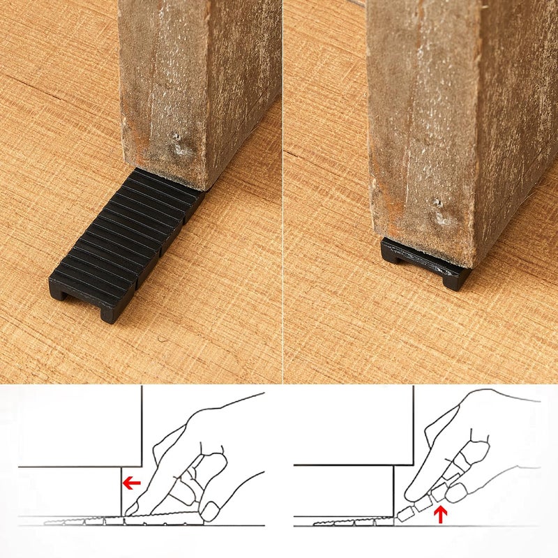 ZZJMCH 12 Pack Black Multi Purpose Furniture Plastic Shims for Leveling Extreme Weight Capacity Wedges Easy to Snap Cut-to-fit Size Leveler for Toilet Shims, Doors, Windows, Sheds, Table - Image 4